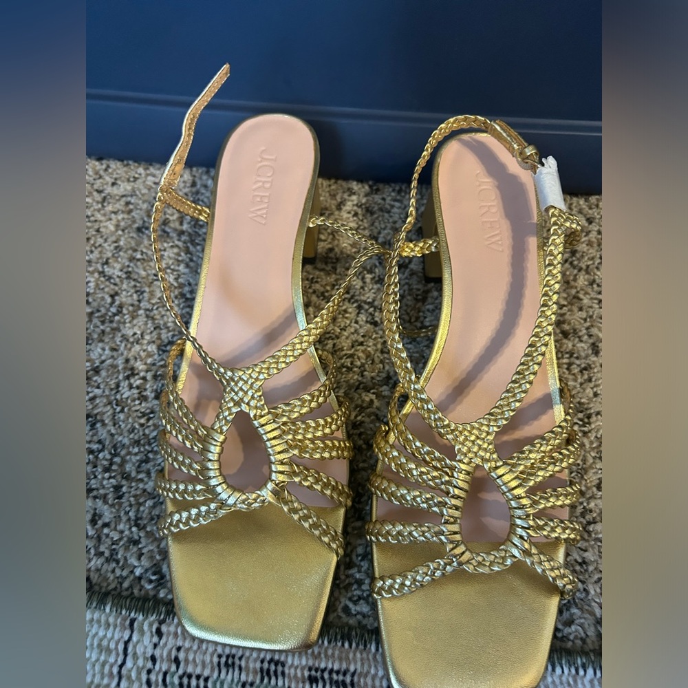 Never worn J Crew size 12 gold sandals